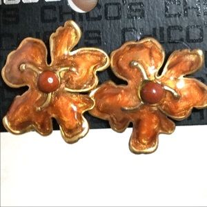 Chico's Enamel Flower Stud Earrings
